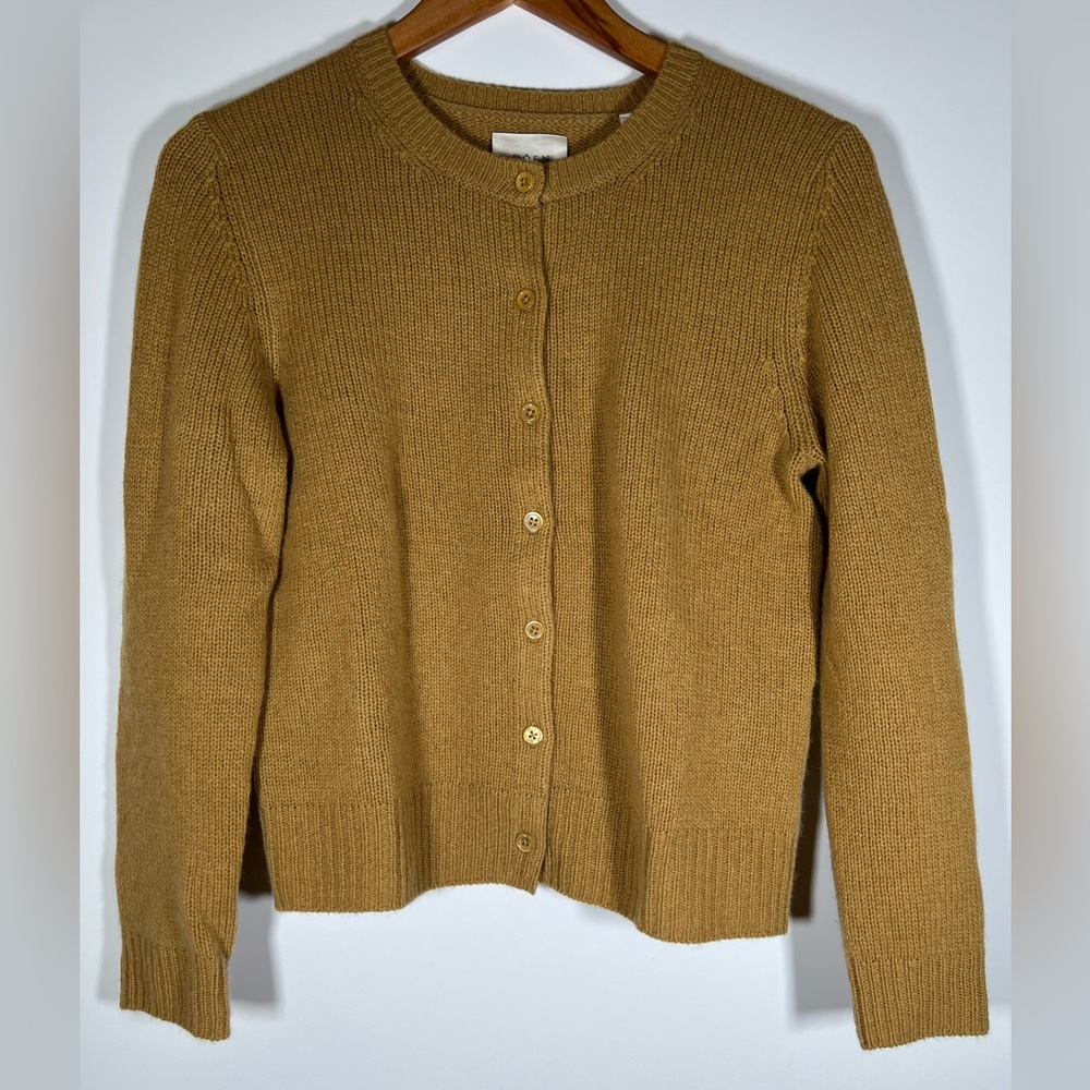 DOEN Danae camel teak cashmere cardigan sz M luxury old money lightweight